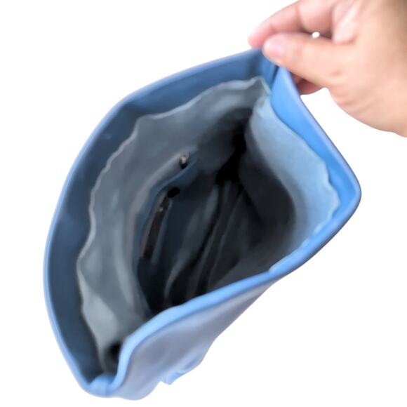 Candy Woolley Blue Leather Snakeskin Designer Clutch Bag Magnetic Closure - Picture 5 of 12